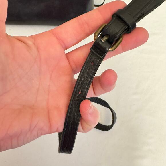 Madewell Black Leather Twin Zip Pouch Snap Bottom Crossbody Bag w/Mirror Preppy - Picture 5 of 16